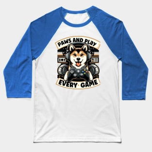 Game On: Shiba Inu's Ultimate Gaming Session Baseball T-Shirt